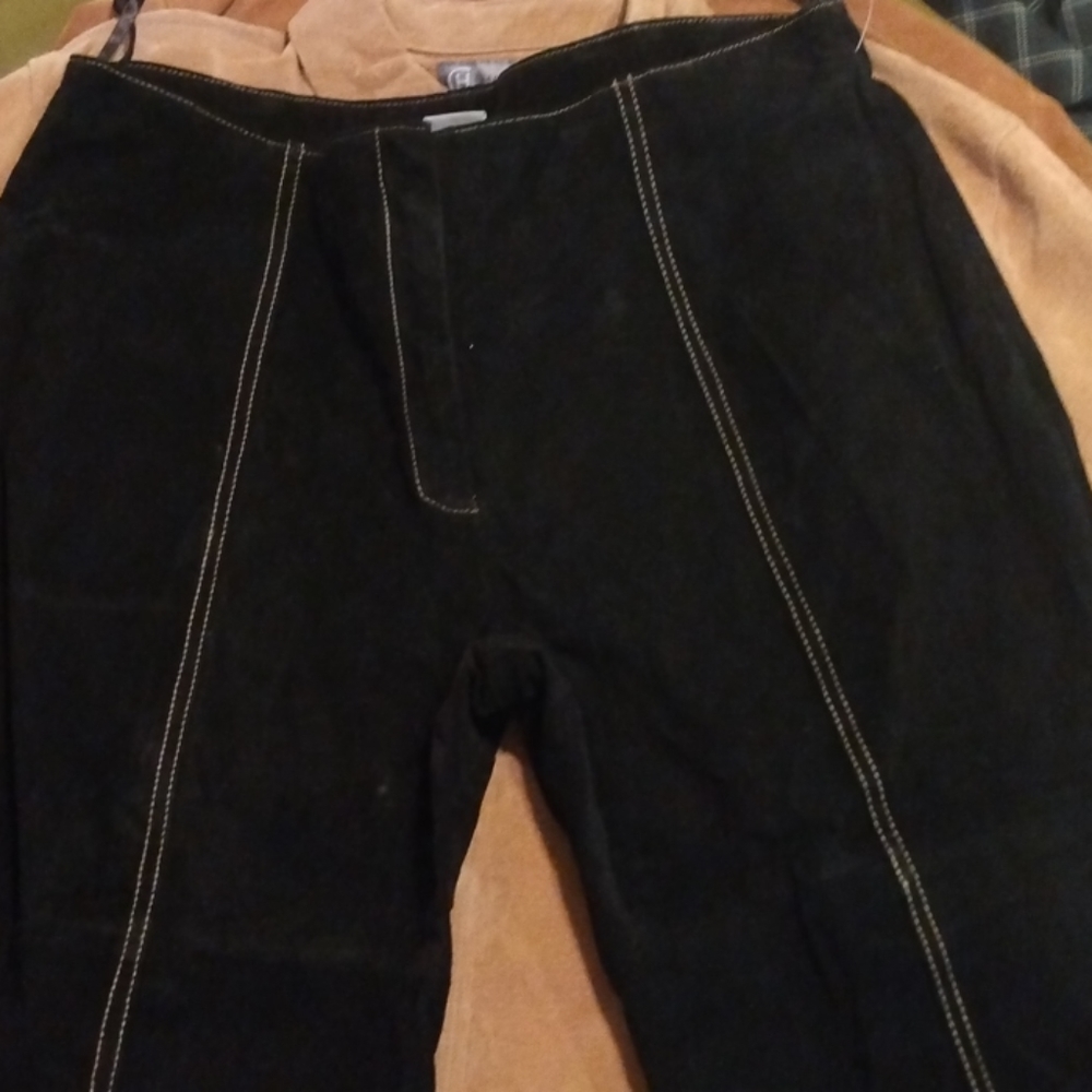 Suede black pants
